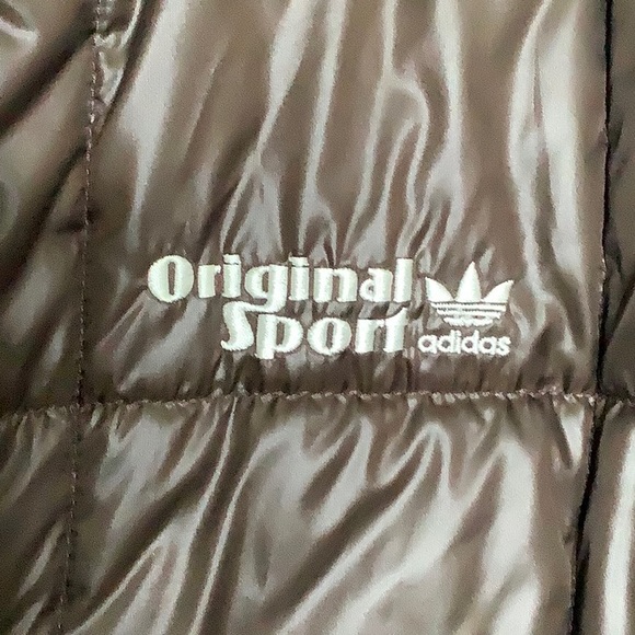 Adidas Original Sport Y2K Brown Quilted Puffer Jacket Men’s Size XL - Picture 7 of 16